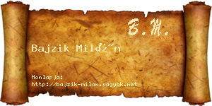 Bajzik Milán névjegykártya