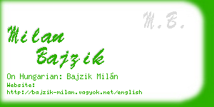 milan bajzik business card