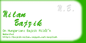 milan bajzik business card